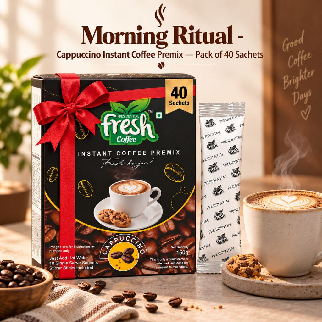 Morning Ritual - Fresh Cappuccino Instant Coffee Premix — Pack of 40 Sachets